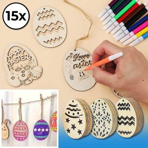 Великденски дървени яйца (15 бр.) | EGGNAMENTIFY